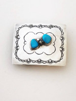 Silver and Turquoise Belt Buckle