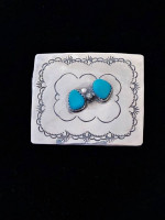 Silver and Turquoise Belt Buckle