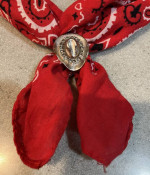 Western Express Silver Pltd Cowboy Hat Scarf Slide w Austrian Crystals