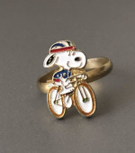 Snoopy Ring - Riding a Bicycle - USA Team Uniform