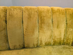 Beautiful 1975 Chartreuse velvet tufted sofa