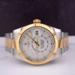 Rolex Sky-Dweller 42mm Men's 18k Yellow Gold & Steel Oyster White Dial