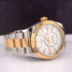 Rolex Sky-Dweller 42mm Men's 18k Yellow Gold & Steel Oyster White Dial