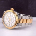Rolex Sky-Dweller 42mm Men's 18k Yellow Gold & Steel Oyster White Dial