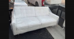 White Vegan Leather Living Room Set (2 Chairs & Sofa)