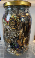 JAR OF MISC.  JEWELRY