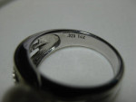 14K Diamond Pearl Sterling Ring 7
