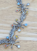 ARTISAN SILVER AND ENAMEL NECKLACE AND EARRINGS-SET