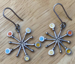 ARTISAN SILVER AND ENAMEL NECKLACE AND EARRINGS-SET