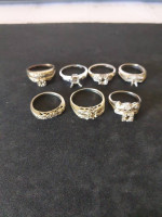 21.5 Grams 14K White Gold Rings With Diamonds
