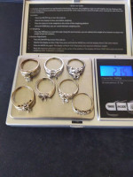 21.5 Grams 14K White Gold Rings With Diamonds