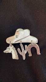 Silver Cowgirl Brooch