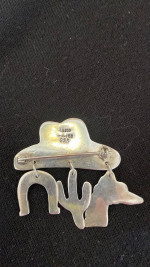 Silver Cowgirl Brooch