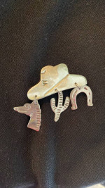 Silver Cowgirl Brooch