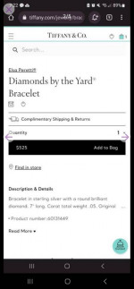 Tiffany & Co Elsa Peretti Diamonds by the Yard Bracelet