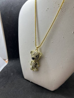 Gold Tiger Chain Necklace with Czs
