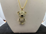 Gold Tiger Chain Necklace with Czs