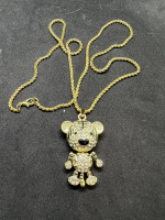 Gold Tiger Chain Necklace with Czs