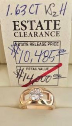 1.63 CARATS! Natural, Earthmined Diamond! MUST SELL!!!