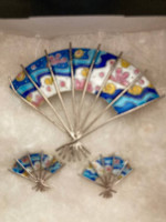 Fan shaped Pin and Earrings