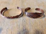 2 older solid copper bracelets