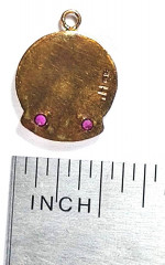 Veteran Affairs Service Award Charm Rubies GF