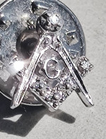 Masonic Platinum and Diamond Pin Tack