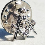 Masonic Platinum and Diamond Pin Tack