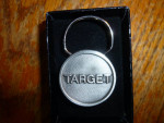 TARGET (the store) pewter key ring, New in box, 1.75"