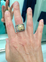 Substantial Artisan Hammered Sterling Silver Ring Women's Size 7
