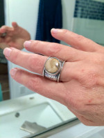 Substantial Artisan Hammered Sterling Silver Ring Women's Size 7
