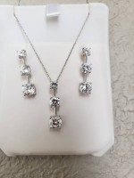 Cubic zirconia necklace and earrings