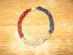 Chain Maille Bracelet red, white, blue
