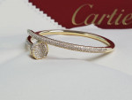 18k Gold Cartier Love Bangle Nail Bracelet Pave Diamonds