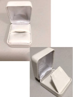 36 White Leatherette Hinged Earring Boxes