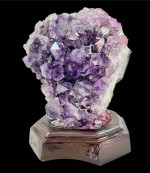 Amethyst large rock on a fitted wood base