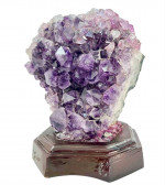 Amethyst large rock on a fitted wood base