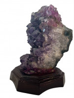 Amethyst large rock on a fitted wood base