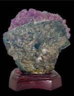 Amethyst large rock on a fitted wood base