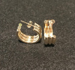 14K Yellow Gold 3/4 Hoop Earrings