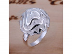 Size 8 Brass Silver Plated Lady Women Girl Party Ring Rose Ornament