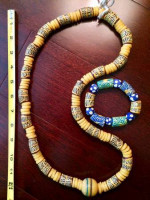 Large tribal Moroccan raw amber necklace and bracelet!