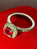 Ruby ring set in silver size 6!
