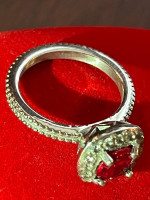 Ruby ring set in silver size 6!