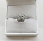 14KT White Gold Set Of 2 Rings With Diamonds