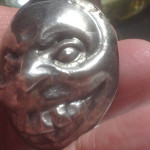 Antique Silver Comedy & Tragedy Mask Brooch Silver  C.1900