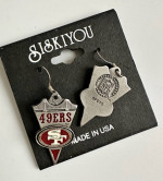 San Francisco 49er Football Team Wire Dangle Earrings