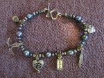 Charm Bracelet Sterling Silver Hearts Feather Life Dove Angel Arrow