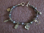Charm Bracelet Sterling Silver Hearts Feather Life Dove Angel Arrow
