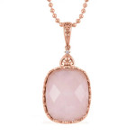 LADIE' ROSE QUARTZ FACETED PENDANT